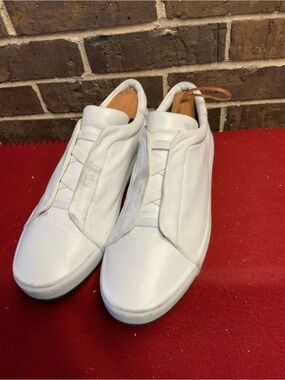 Officine Creative White Leather Low-Top Slip-On Sneakers